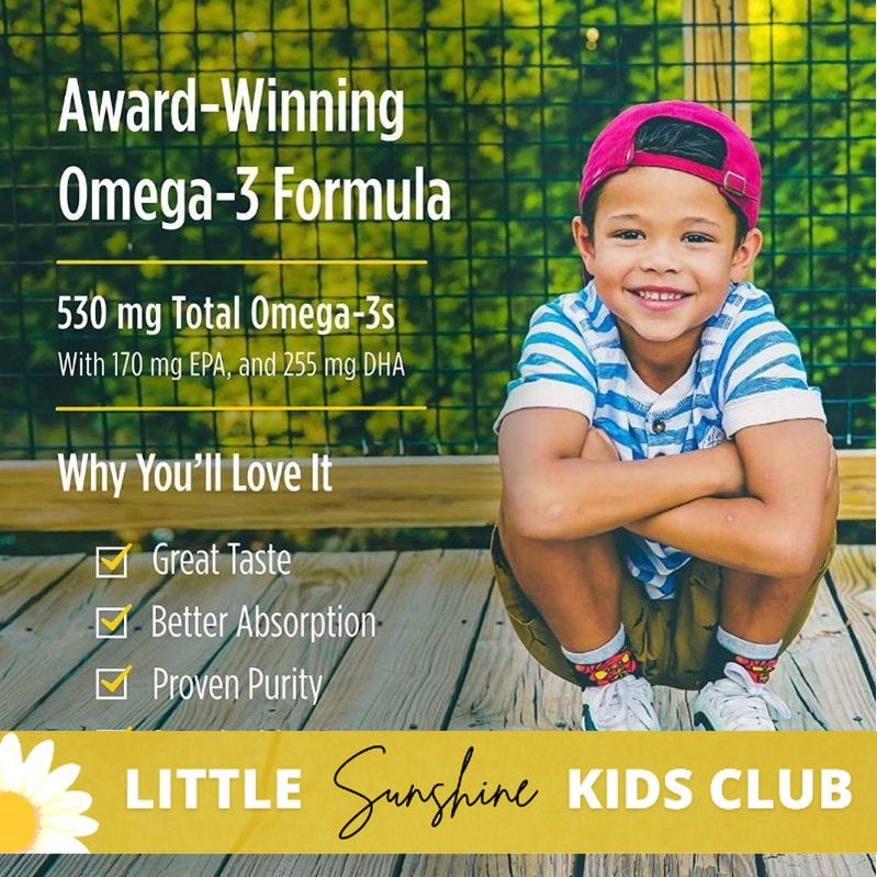 LittleSunshine | Nordic Naturals, Children's DHA, Ages 1-6, Strawberry, Vegetarian, Brain Support