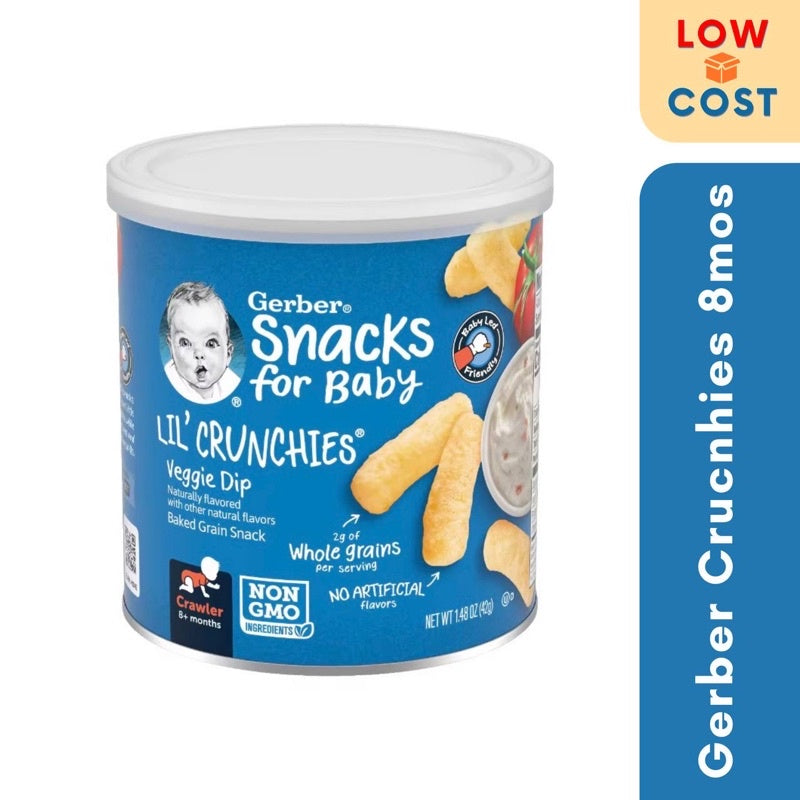 LowCostPH | Gerber, Lil' Crunchies, 8+ Months, Veggie Dip, Ranch, Garden Tomato, Apple Baby Snacks