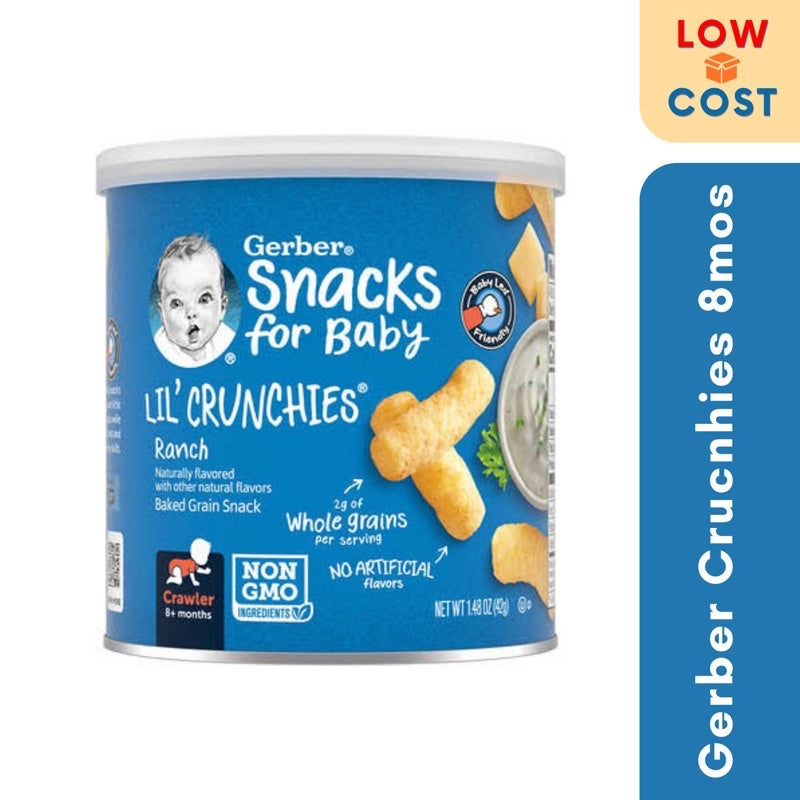 LowCostPH | Gerber, Lil' Crunchies, 8+ Months, Veggie Dip, Ranch, Garden Tomato, Apple Baby Snacks
