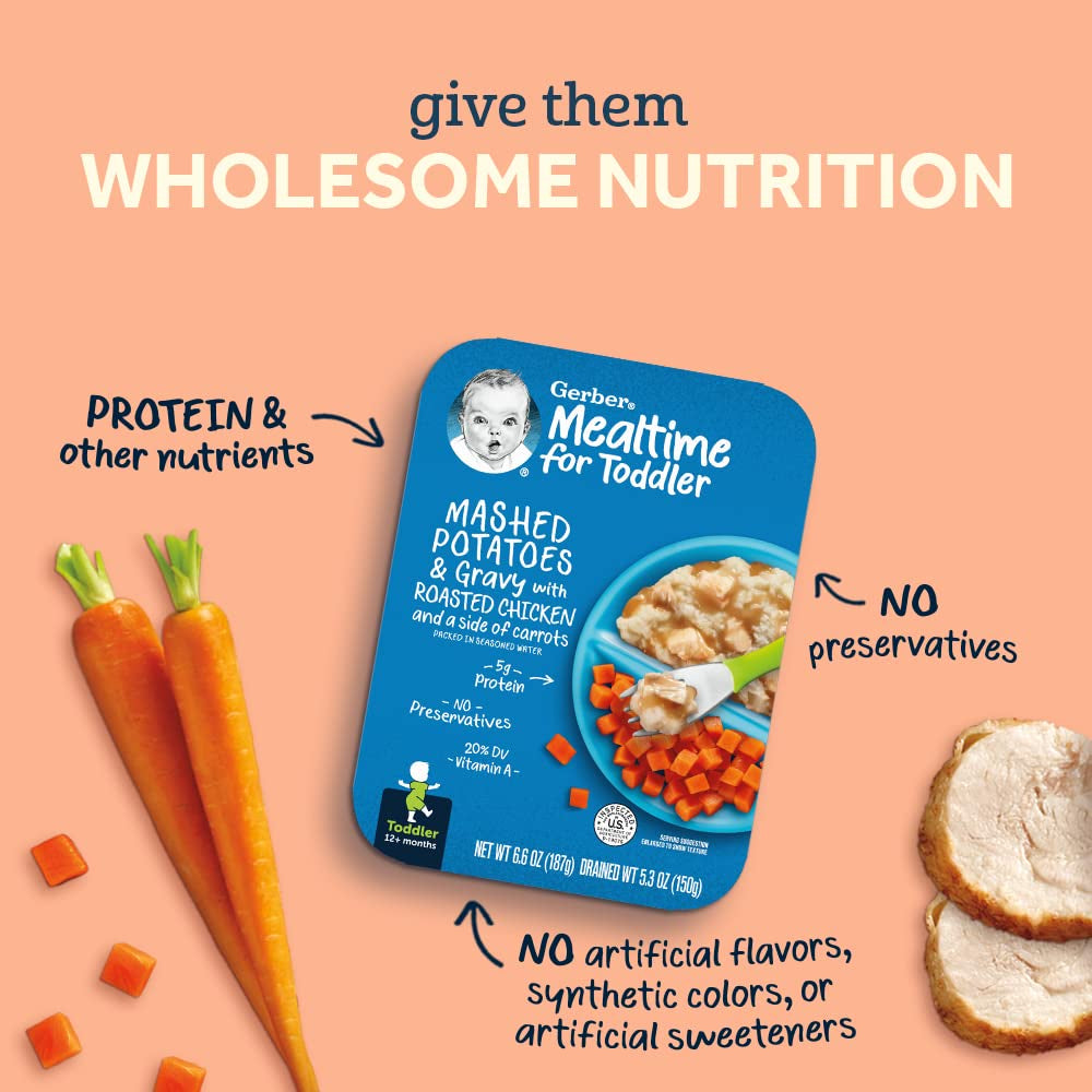 Low Cost PH | Gerber, Mealtime for Toddler Spiral, Ring Pasta, Yellow Rice, in Meat Sauce 6g Protein