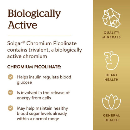 LowCostPH | Solgar Chromium Picolinate, 500 mcg | 200 mcg Supports Healthy Blood Sugar Metabolism