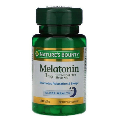 LowCostPh | Nature's Bounty, Melatonin, 1 mg, 3mg, 5mg, 10mg 100% Drug Free SleepAid, for Vegetarian