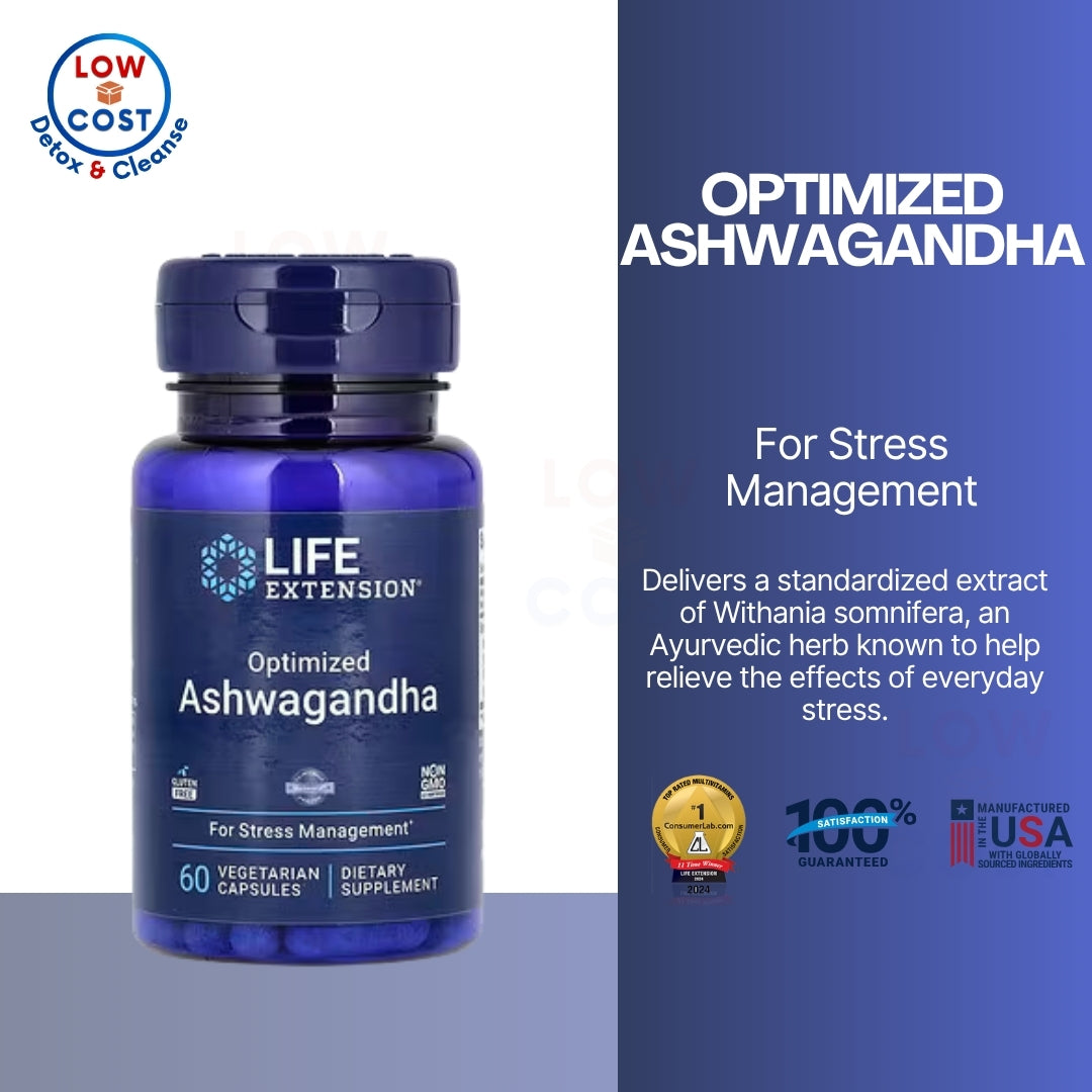 LowCostPH | Life Extension, Optimized Ashwagandha ( Supporting Memory, Cognition, Mental Clarity & Stress )