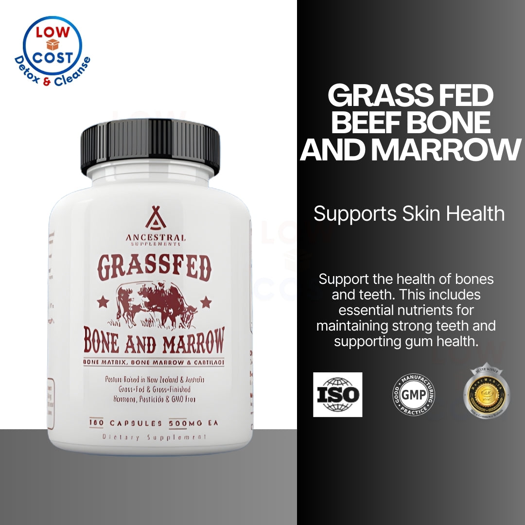 LowCostPH | Ancestral Supplements Grass Fed Beef Bone and Marrow Supplement, 3000mg, Skin, Oral Heal