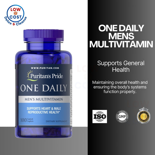 LowCostPH | Puritan's Pride One Daily Mens Multivitamin Caplets, 100 coated caplets