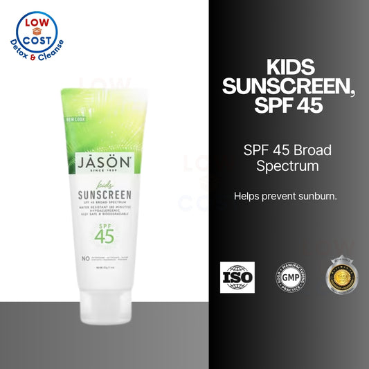 LowCostPH | Jason Natural, Kids Sunscreen, SPF 45, 4 oz (113 g)