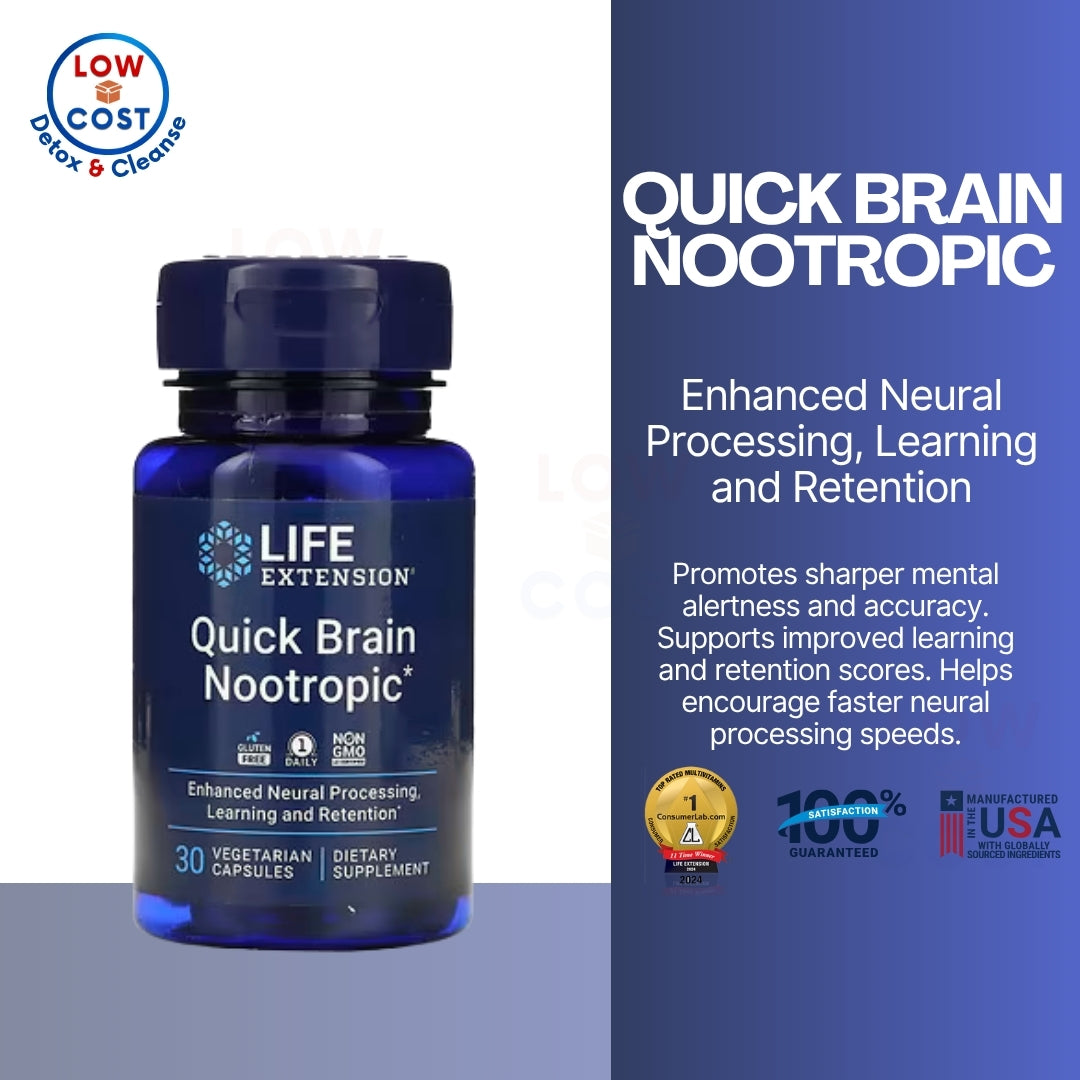 LowCostPH | Life Extension, Quick Brain Nootropic ( Enhances Mental Alertness and Processing Speed )