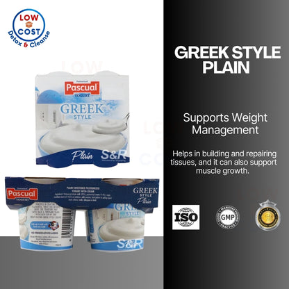 LowCostPh | Pascual Yogurt Greek Style Plain 4pcs, Supports digestive health