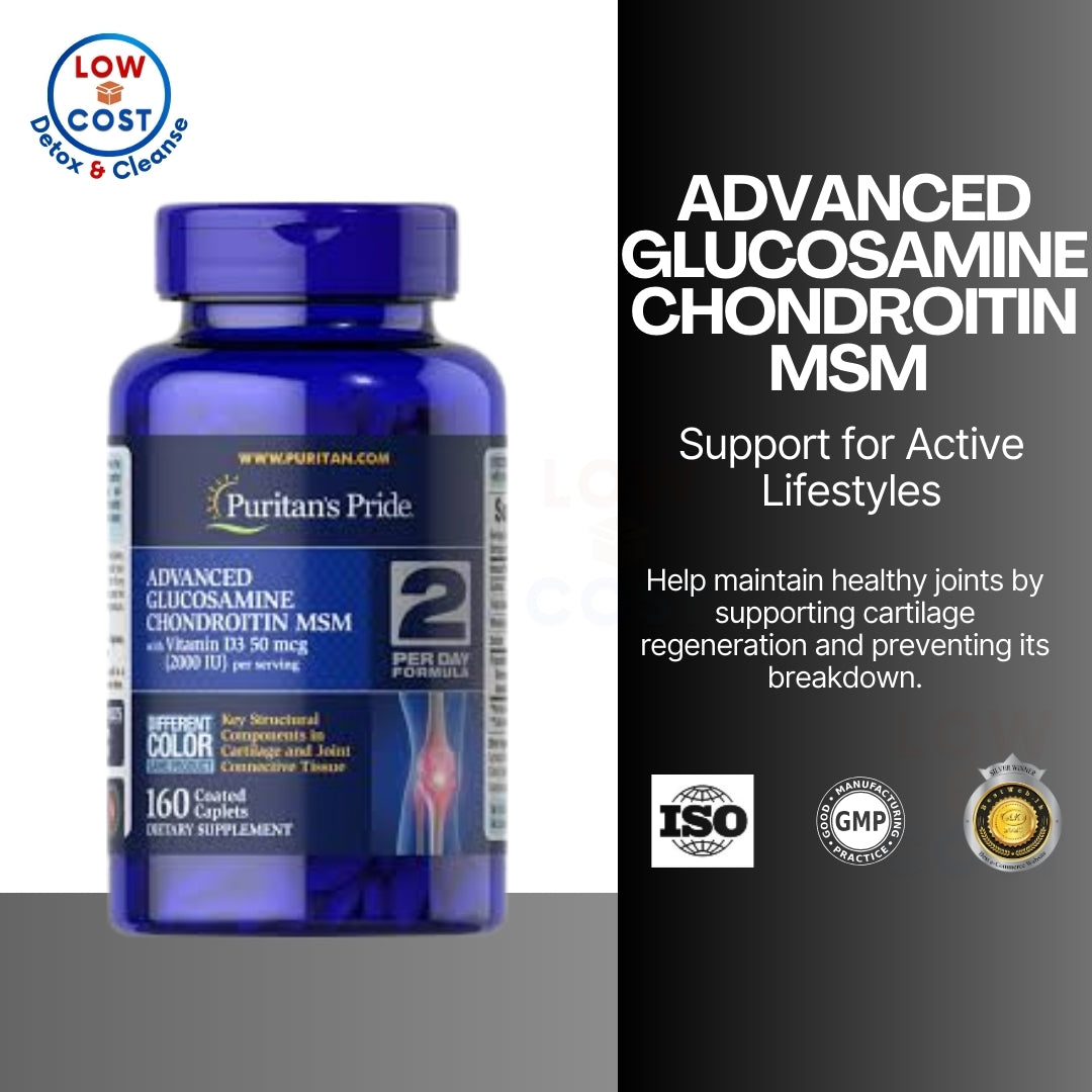 LowCostPH| Puritan's Pride Advanced Glucosamine Chondroitin MSM With Vitamin D3 50mcg 160 caplets