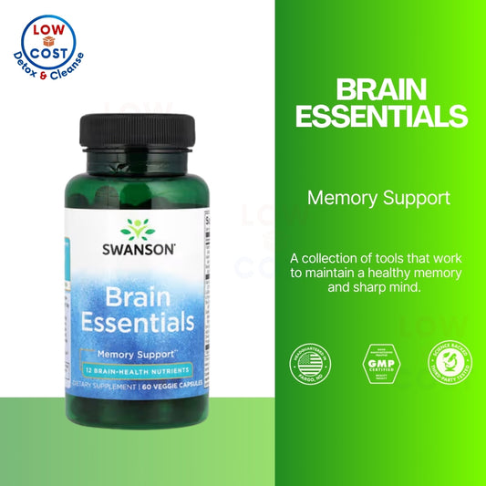 LowCostPH | Swanson, Brain Essentials, 60 Veggie Capsules Memory Support 12 Brain-Health