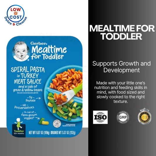 LowCostPH | Gerber, Mealtime for Toddler Spiral, Ring Pasta, Yellow Rice, in Meat Sauce 6g Protein