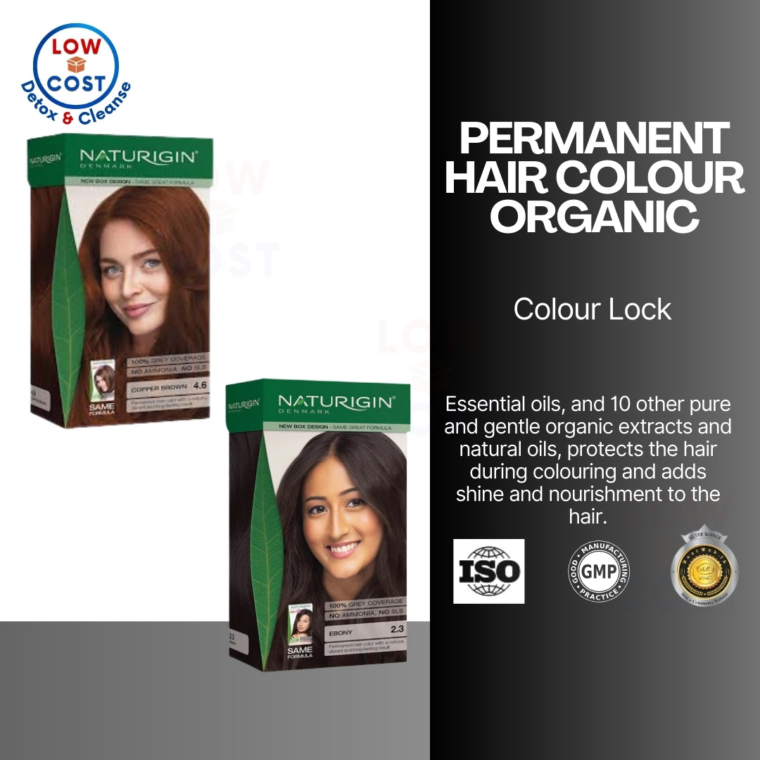 LowCostPh | Naturigin 4.6 Copper Brown 100%,  2.3 Ebony 100% Permanent Hair Colour Organic