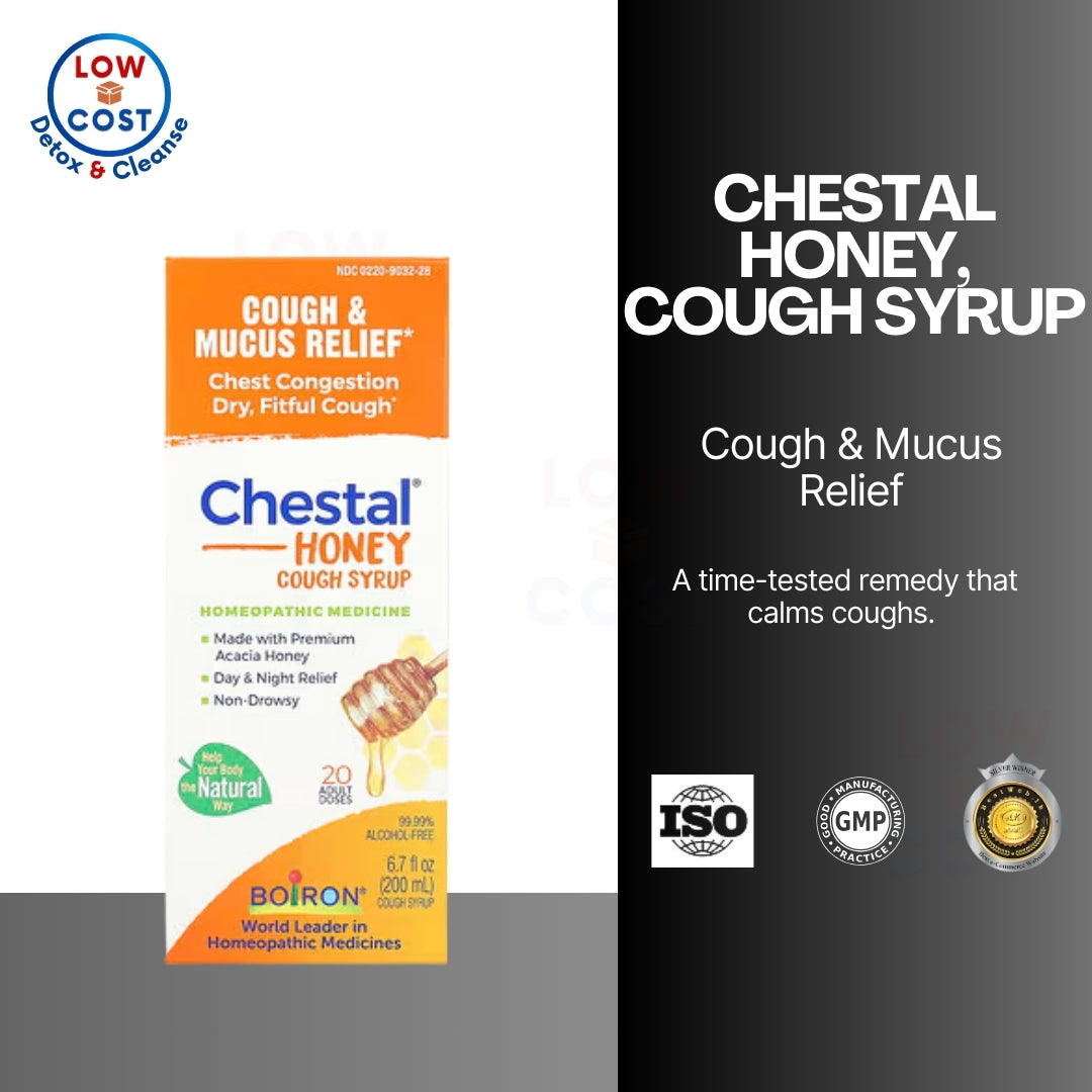 LowCostPH | Boiron, Chestal Adult, Honey, Cough & Chest Congestion, 6.7 fl oz for  2+ Kids & Adult