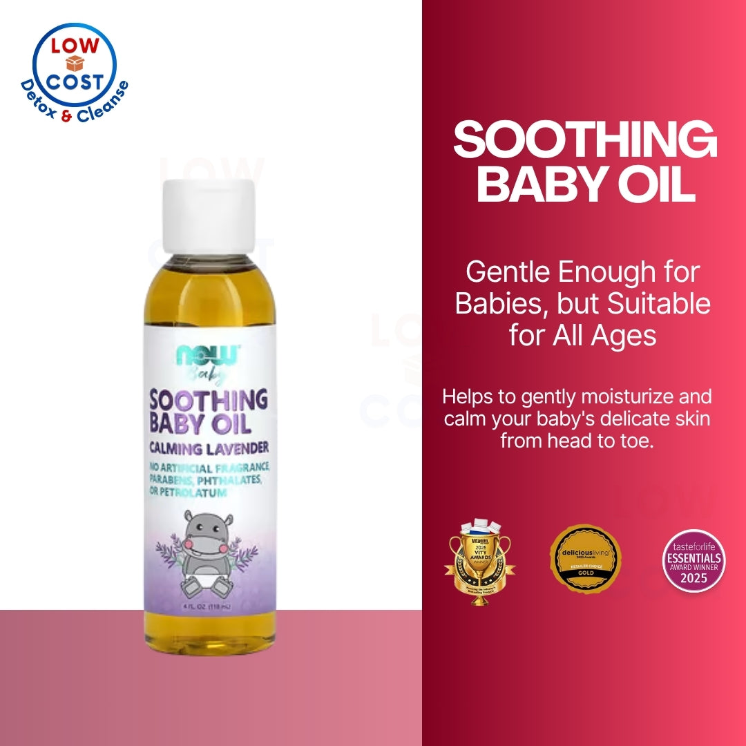 LowCostPH | NOW Foods, Soothing Baby Oil, Calming Lavender,  Fragrance Free Quality Tested