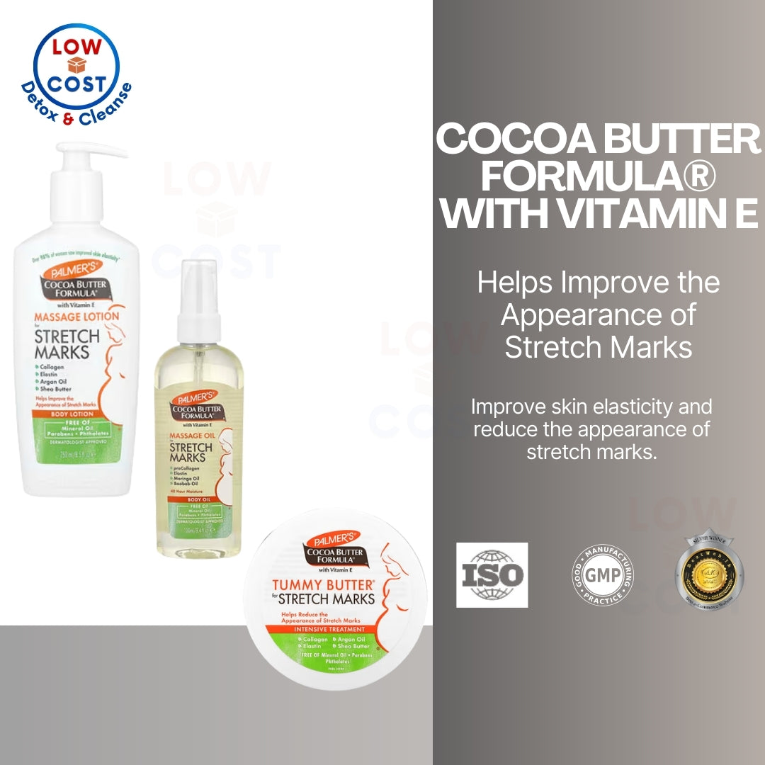 LowCostPH | Palmers, Cocoa Butter Formula, Massage Cream for Stretch Marks, Tummy Butter Body.