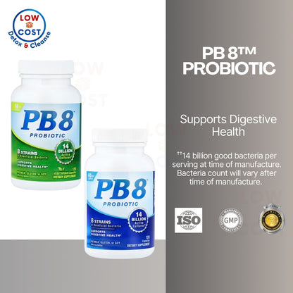 LowCostPH | Nutrition Now PB 8 Probiotic, 120 Capsules, 60Capsules Supports Digestive Health
