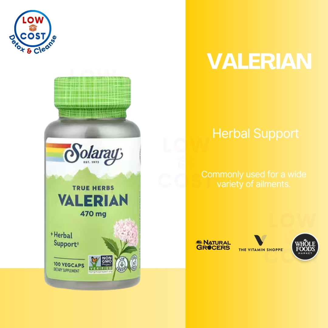 LowCostPH | Solaray, True Herbs, Valerian, 470 mg, 100 VegCaps