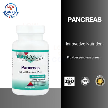 LowCostPH | Nutricology, Pancreas, Natural Glandular (Pork), 60 Capsule