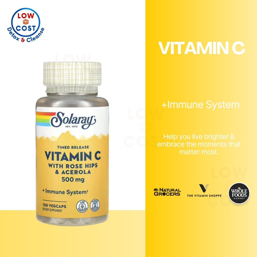LowCostPH | Solaray, Timed Release Vitamin C, 500 mg, 100 VegCaps & Liposomal Vitamin C
