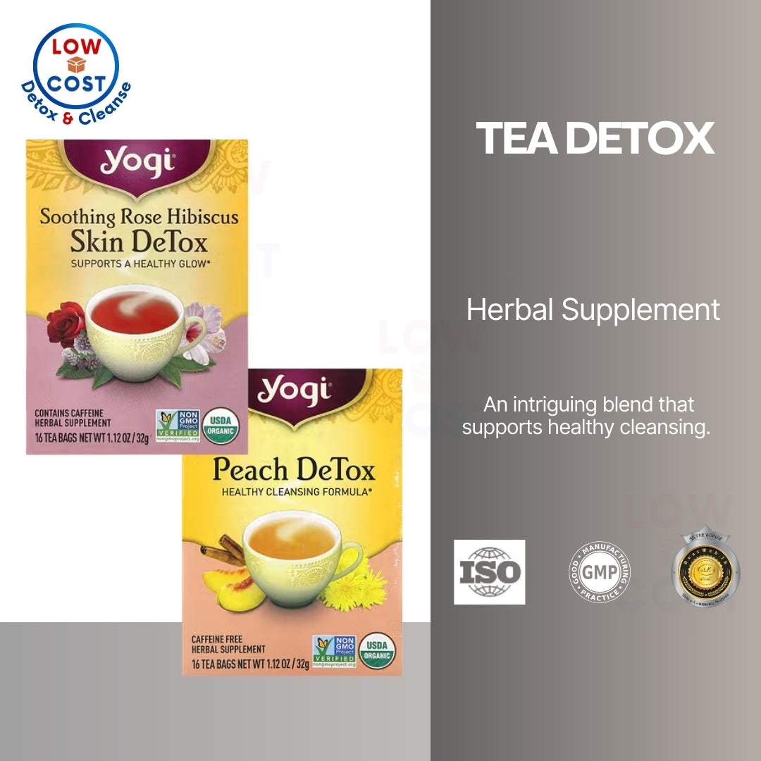 LowCostPH | Yogi Tea, Detox, Calm, Relax, Stress, Skin, Caffeine Free, 16 Tea Bags, 1.02 oz (29 g)