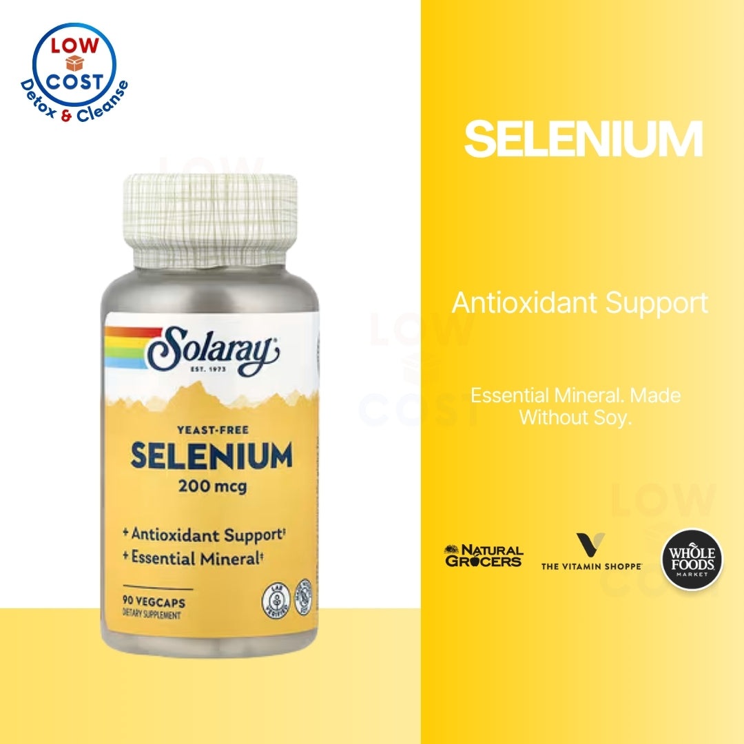 LowCostPH | Solaray, Selenium, 200 mcg, 90 VegCaps 2028 Expiry