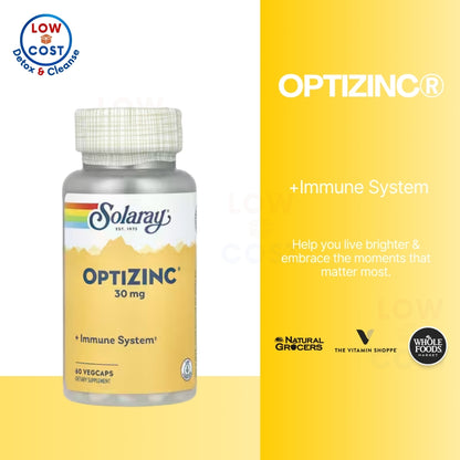 LowCostPH | Solaray, Optizinc, 30 mg, Zinc Copper with Kelp & Pumpkin Seed, Bio, Citrate, Copper,