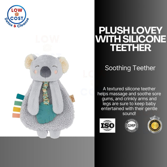 LowCostPH | itzy ritzy, Itzy Lovey, Plush Lovey with Silicone Teether, 0+ Months, Koala, 1 Teether