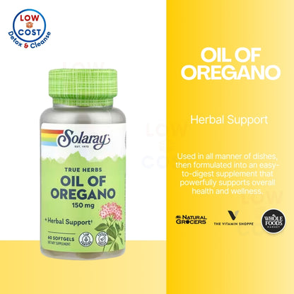 LowCostPH | Solaray, Oil of Oregano, 150 mg, 60 Softgels
