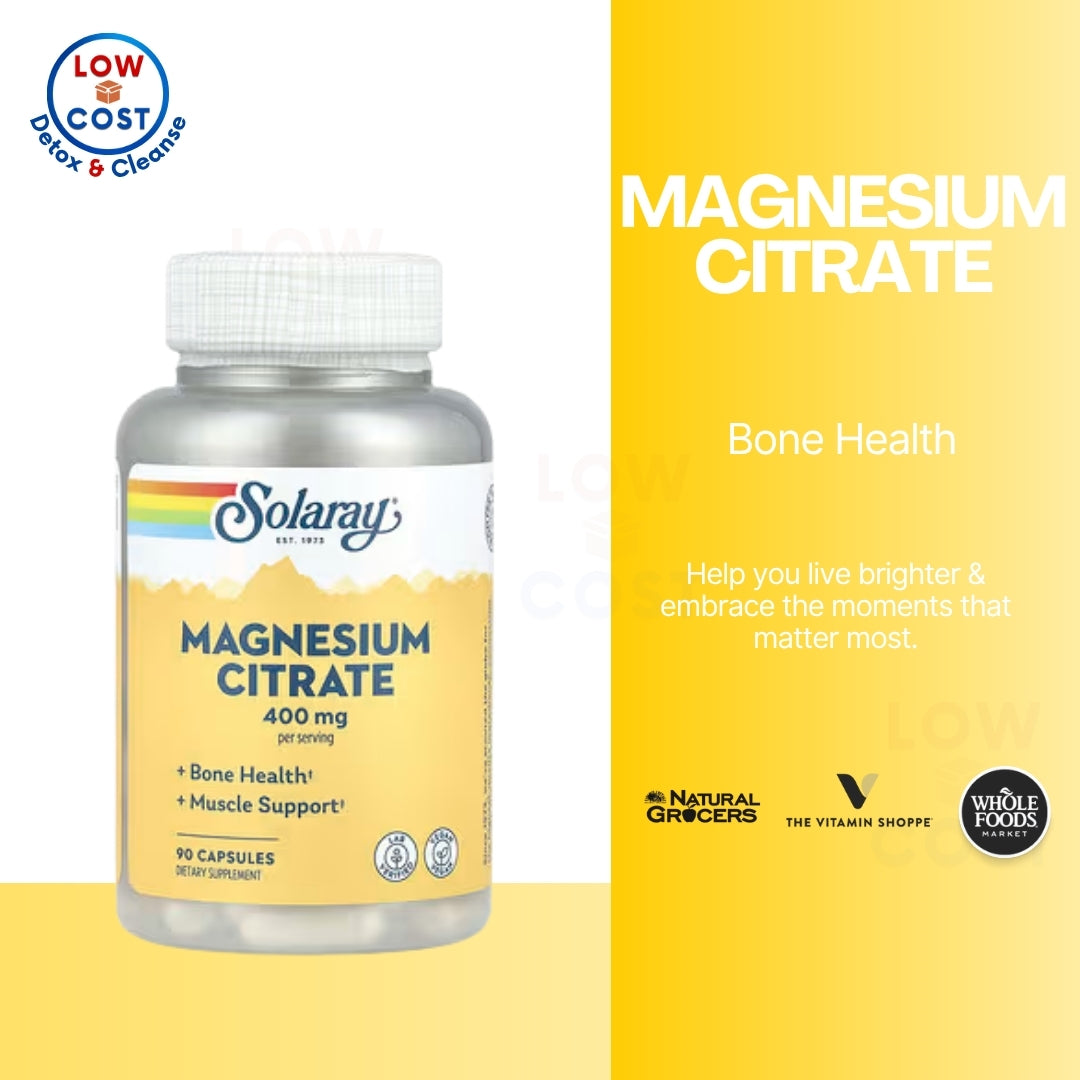 LowCostPH | Solaray, Magnesium Citrate, 400 mg, 90 | 180 VegCaps (133 mg per Capsule)
