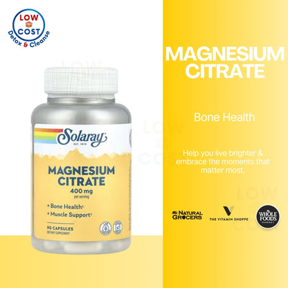 LowCostPH | Solaray, Magnesium Citrate, 400 mg, 90 | 180 VegCaps (133 mg per Capsule)