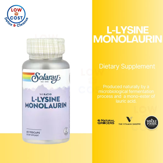 LowCostPH | Solaray, L-Lysine Monolaurin 1:1 Ratio, 60 VegCaps Immune Support Lab Verified