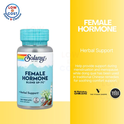 LowCostPH | Solaray, Female Hormone Blend SP-7C, 100 VegCaps, Herbal Support, Dietary Supplement