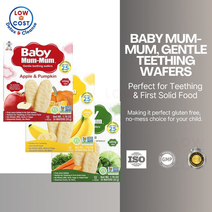 LowCostPH | Mum-Mum, Original Rice Rusks, Banana, Apple Pumpkin, 24 Rusks, 1.76 oz.