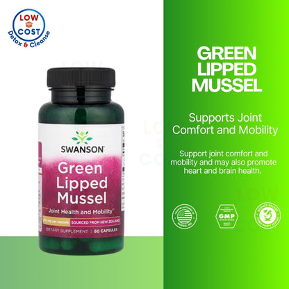LowCostPH | Swanson, Green Lipped Mussel, 500 mg, 60 Capsules Supports Joint Comfort and Mobility