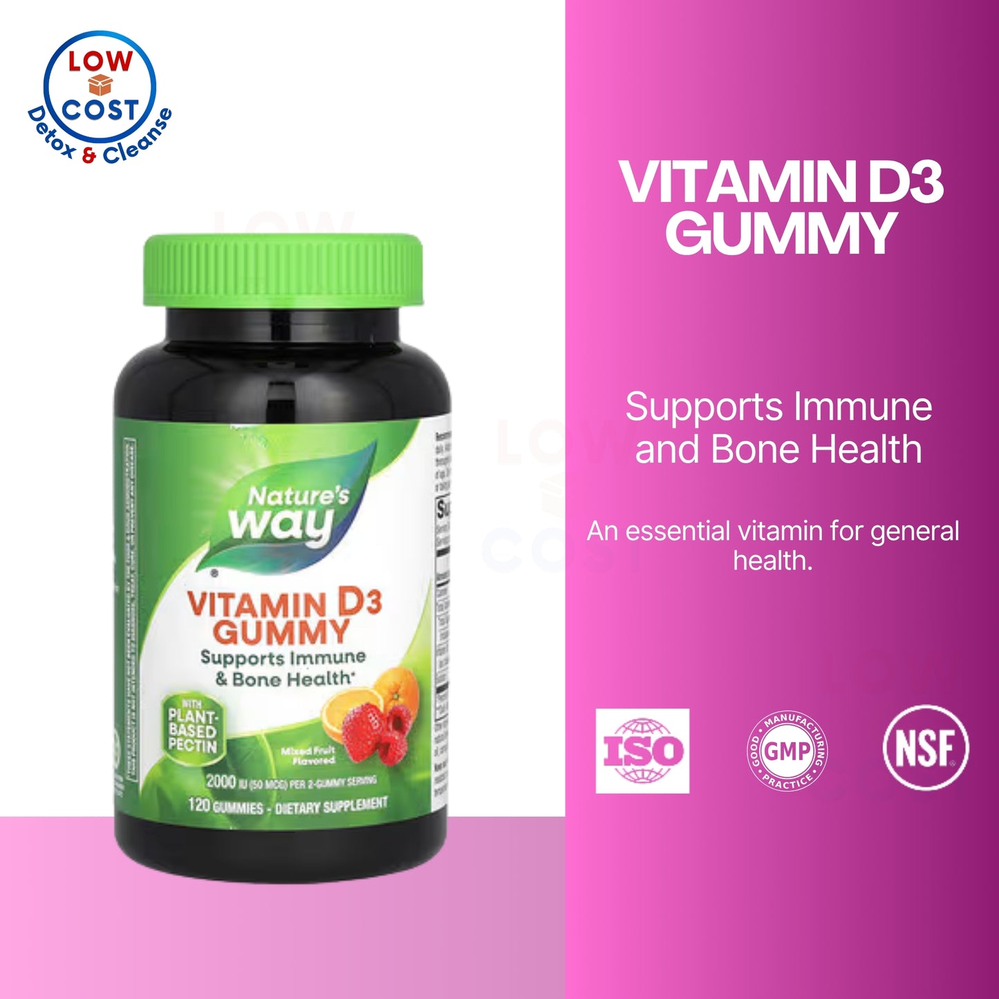 LowCostPH | Nature's Way, Vitamin D3 Gummy ( Bone Health Support & Immune Function )