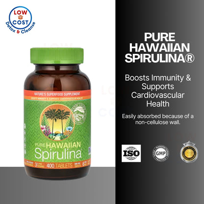 USA Onhand | Nutrex Hawaii Pure Hawaiian Spirulina, 400 / 100 Tablets Dietary Supplements.
