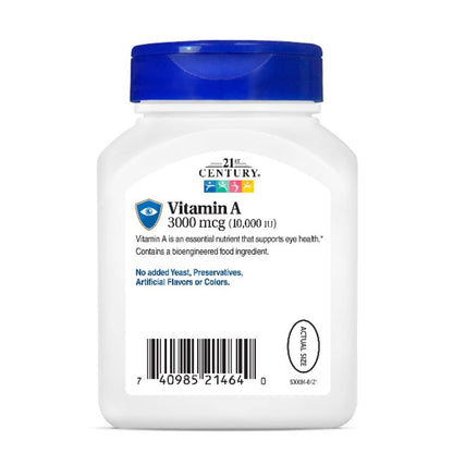 LowCostPH | 21st Century Vitamin A 10,000 IU Softgels, 110 Count. Eye Health Support.