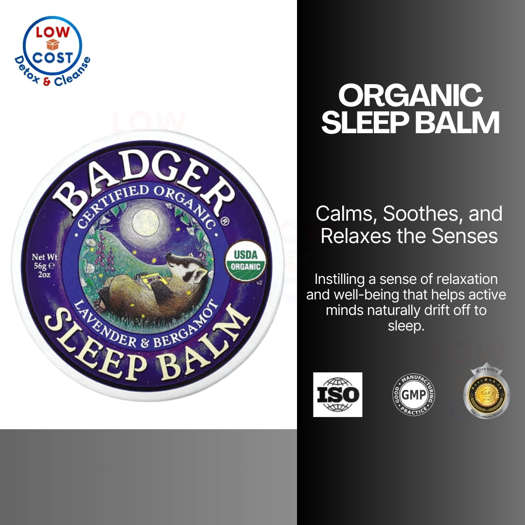 LowCostPH | Badger - Sleep Balm, Lavender & Bergamot, Natural Sleep Balm, Scented Relaxing Balm