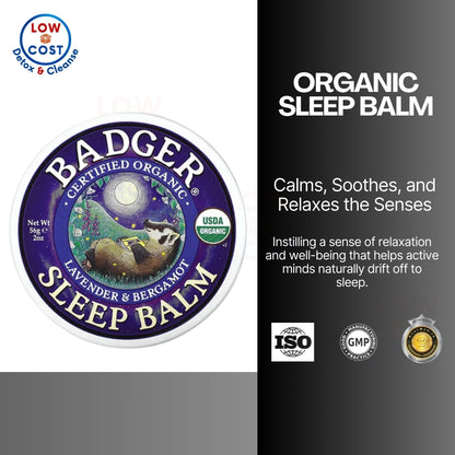 LowCostPH | Badger - Sleep Balm, Lavender & Bergamot, Natural Sleep Balm, Scented Relaxing Balm