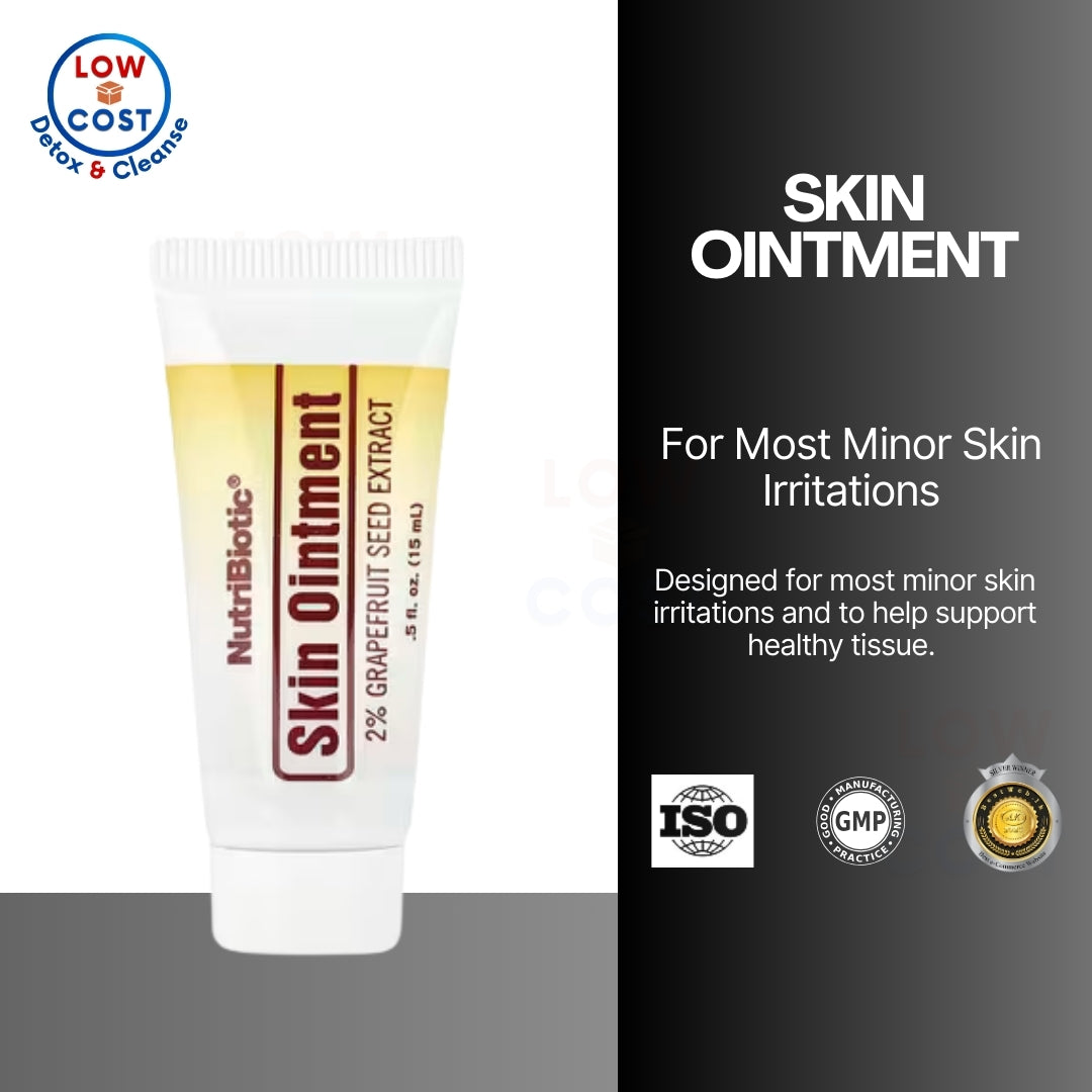 LowCostPH | NutriBiotic, Skin Ointment, 2% Grapefruit Seed Extract with Lysine, 0.5 fl oz (15 ml)