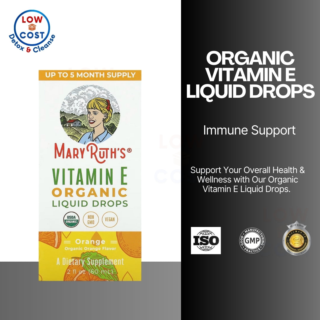 LowCostPH| MaryRuth's, Organic Vitamin E Liquid Drops, Orange, 2 fl oz (60 ml) 4years +