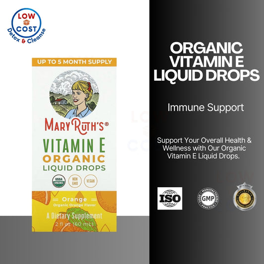 LowCostPH| MaryRuth's, Organic Vitamin E Liquid Drops, Orange, 2 fl oz (60 ml) 4years +