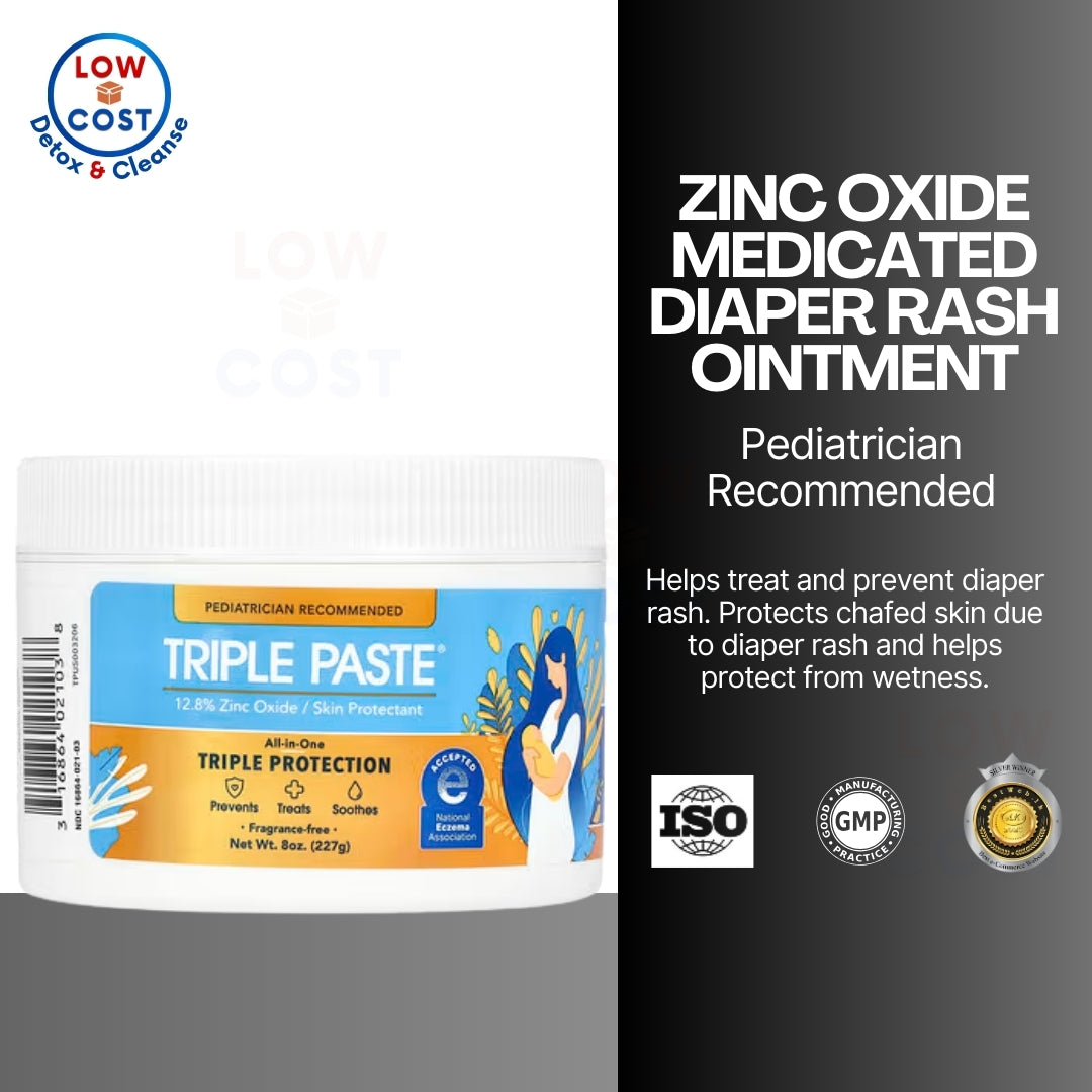 USAOnhand| Triple Paste Diaper Rash Cream for Baby - 8 Oz Tub - Zinc Oxide Ointment Treats, Soothes
