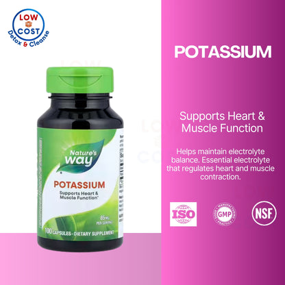 LowCostPH | Nature's Way, Potassium ( Heart, Muscle Function & Nerve Transmission )