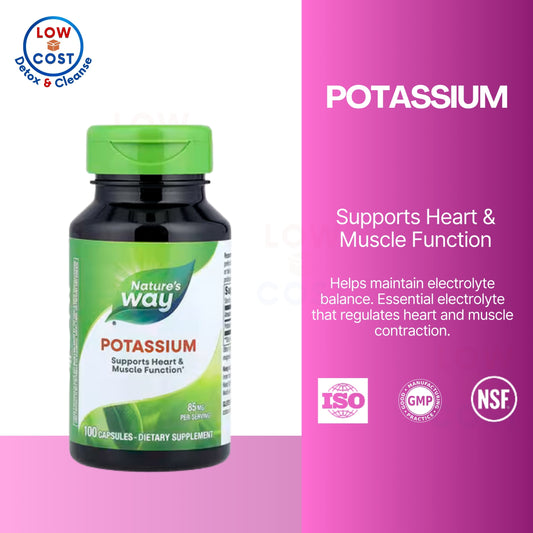 LowCostPH | Nature's Way, Potassium ( Heart, Muscle Function & Nerve Transmission )