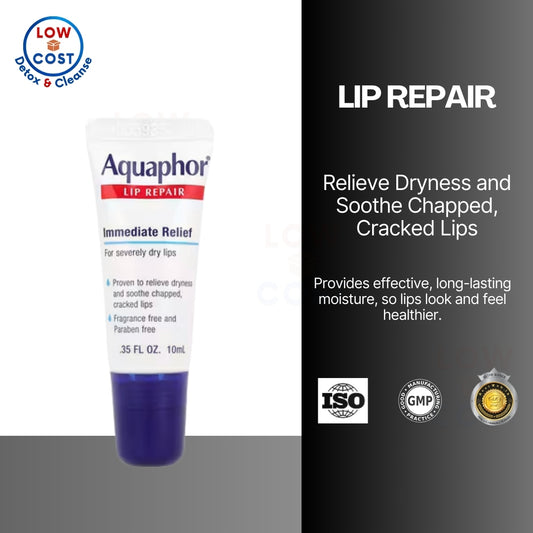 LowCostPH | Aquaphor, Lip Repair, Immediate Relief, Fragrance Free, 0.35 fl oz (10 ml)