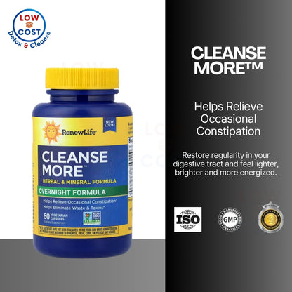 LowCostPh | Renew Life, Cleanse More™, 60 Vegetarian Capsules, Promote Waste & Toxin Elimination