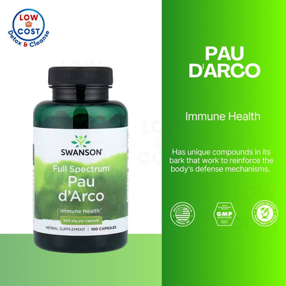 LowCostPH | Swanson, Full Spectrum Pau d'Arco, 500 mg, 100 Capsules