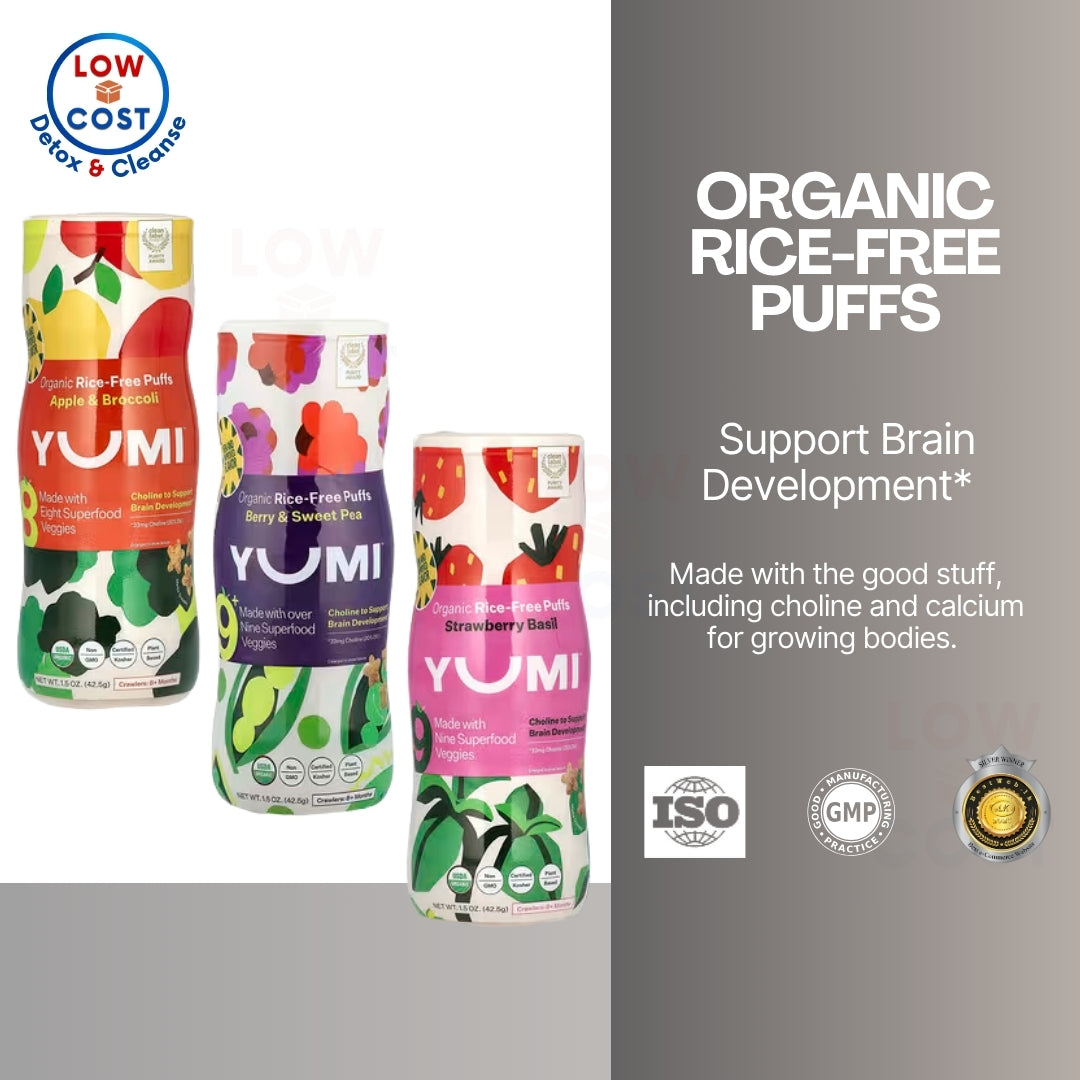 LowCostPH | Yumi, Organic Rice-Free Puffs, 8+ Months, 1.5 oz  Organic Ingredientss Texture for Teethi