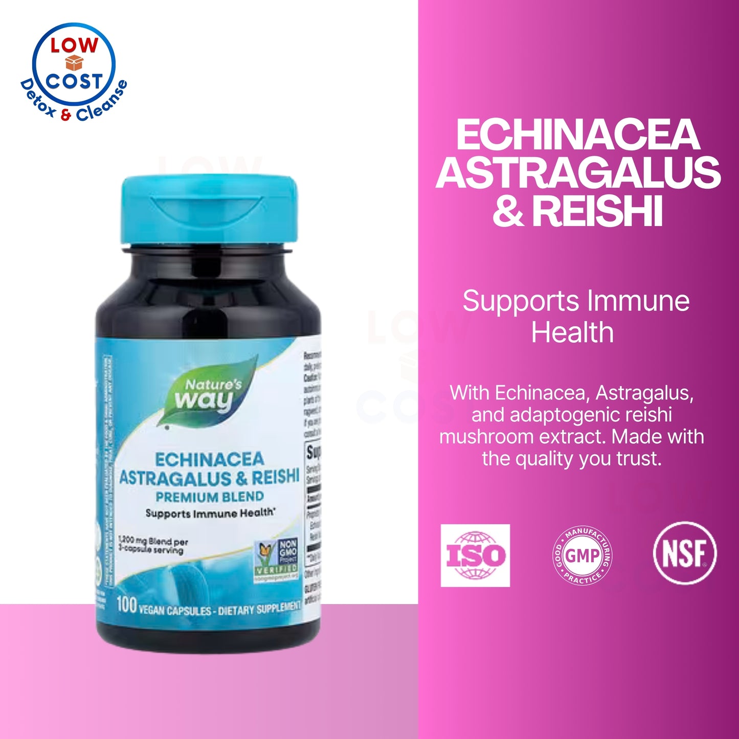 LowCostPH | Nature's Way, Echinacea Astragalus & Reishi ( Immune Support & Adaptogenic Properties )